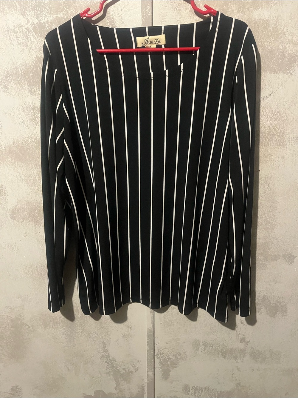 Black and White Vertical Stripe Women's Blouse